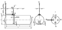 Резервуар стальной горизонтальный цилиндрический РГЦ для подземной установки